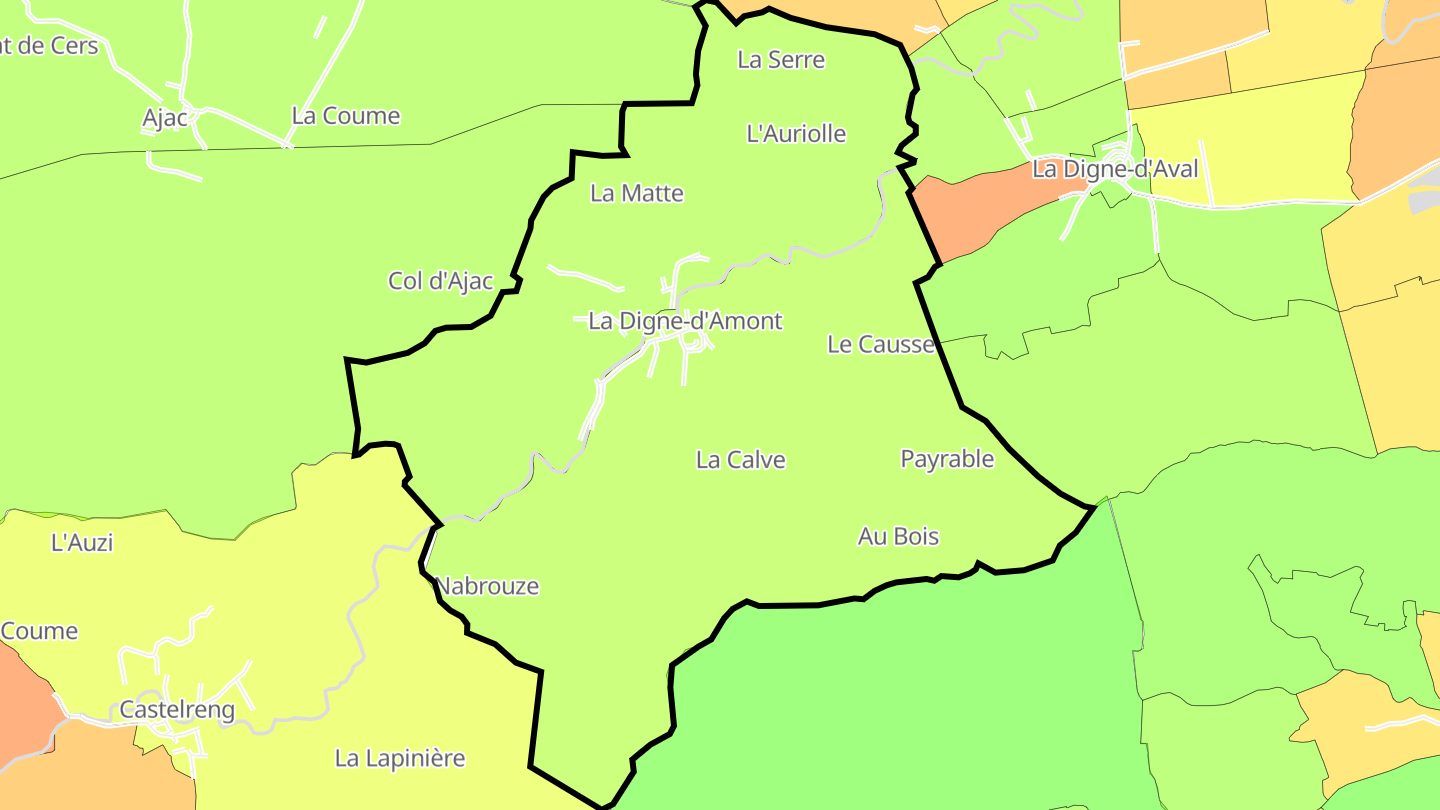 Carte des prix de l'immobilier La Digne-d'Amont