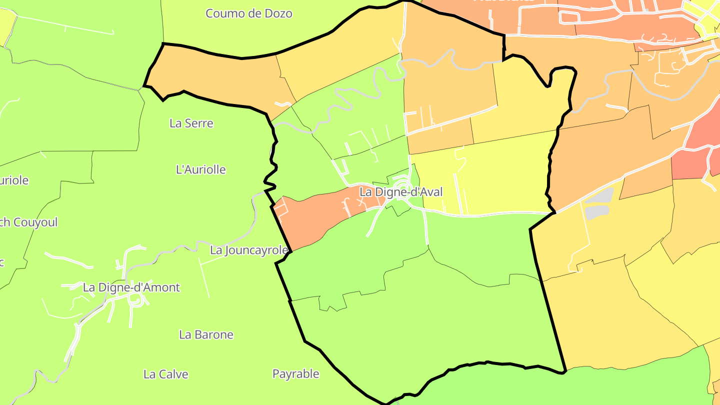 Carte des prix de l'immobilier La Digne-d'Aval