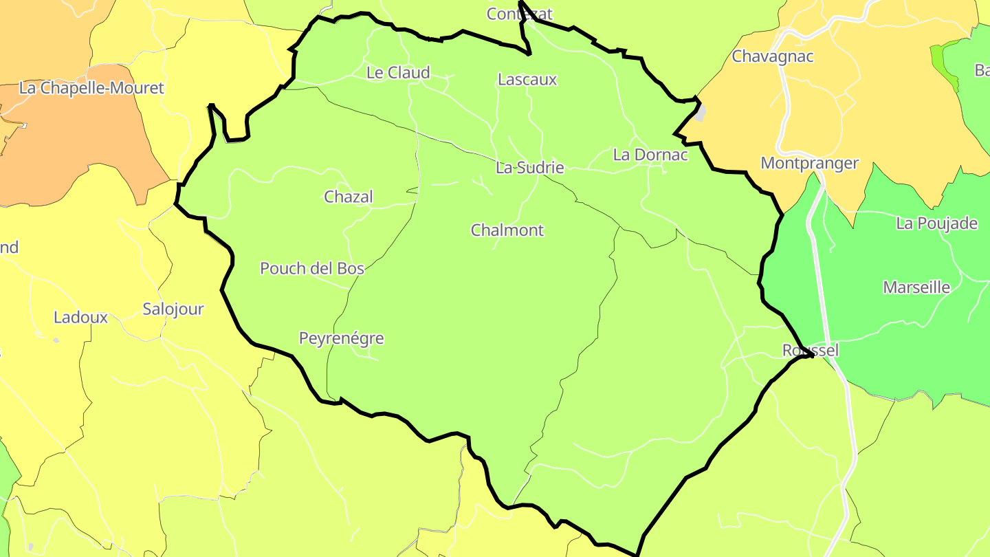 Carte des prix de l'immobilier La Dornac