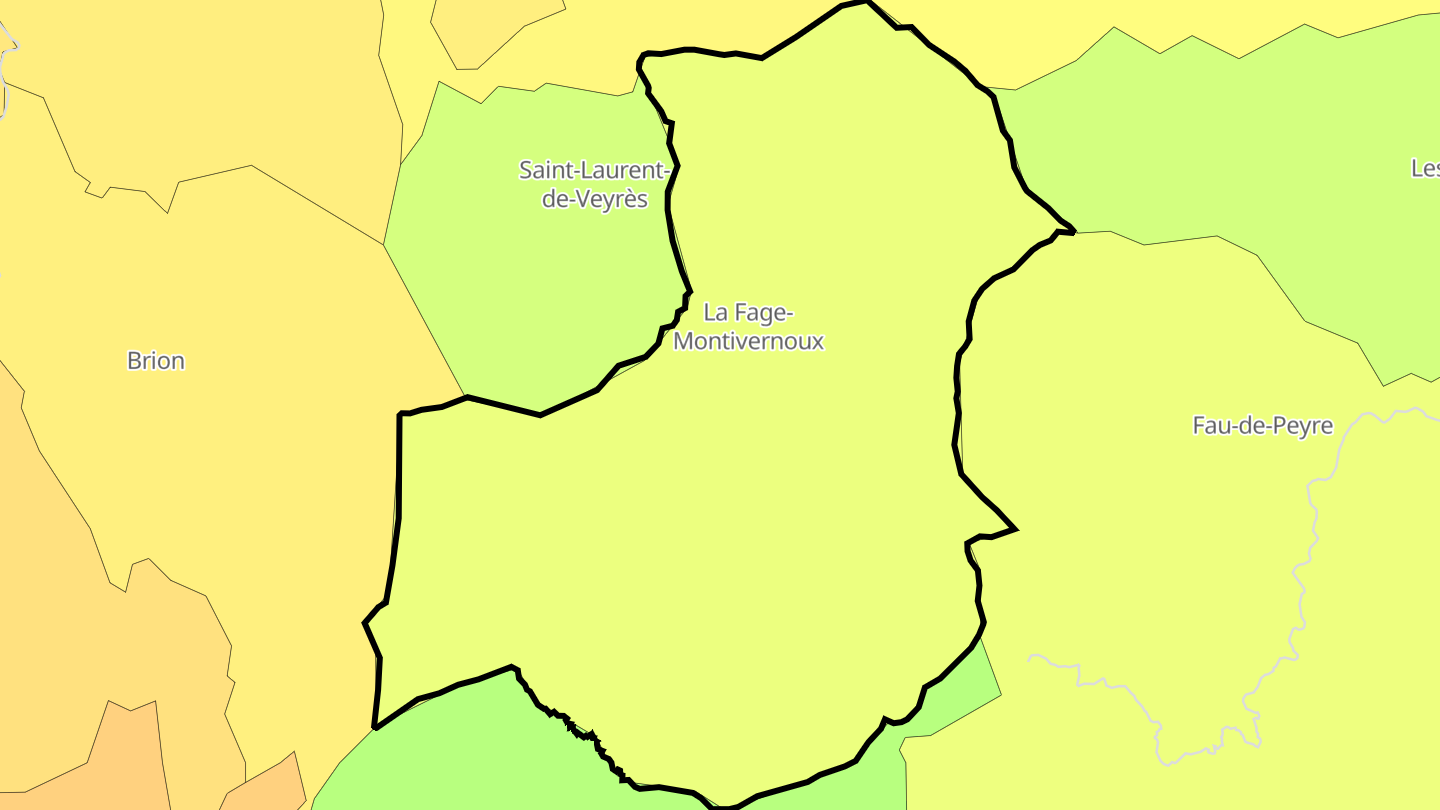 Carte des prix de l'immobilier La Fage-Montivernoux
