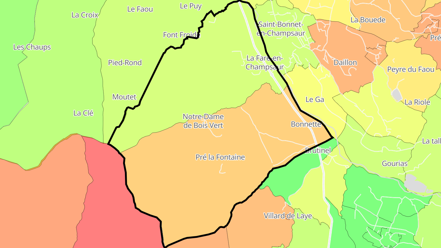 Carte des prix de l'immobilier La Fare-en-Champsaur