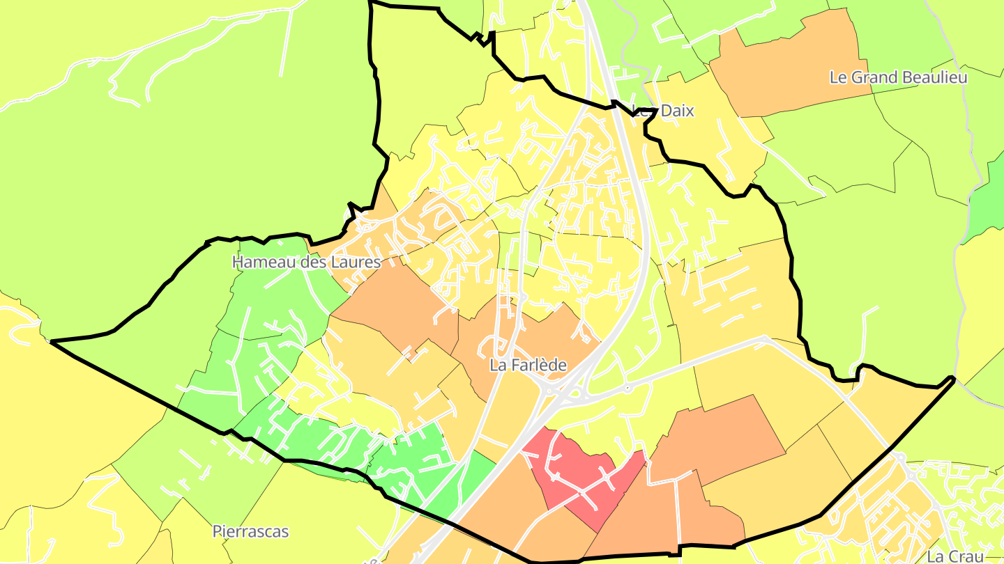 Carte des prix de l'immobilier La Farlède