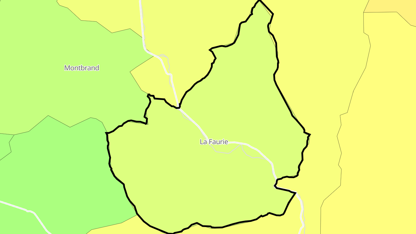 Carte des prix de l'immobilier La Faurie