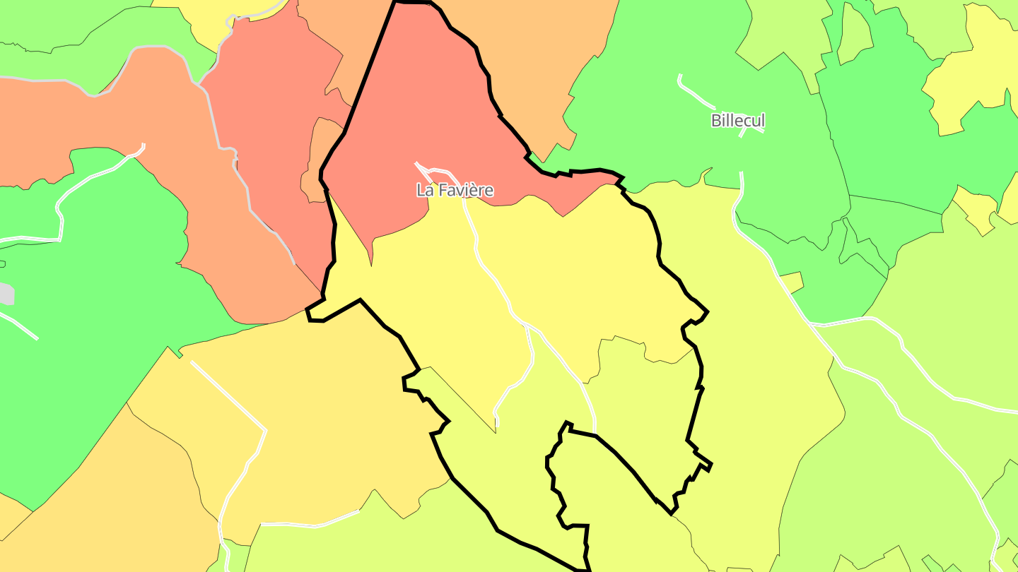 Carte des prix de l'immobilier La Favière