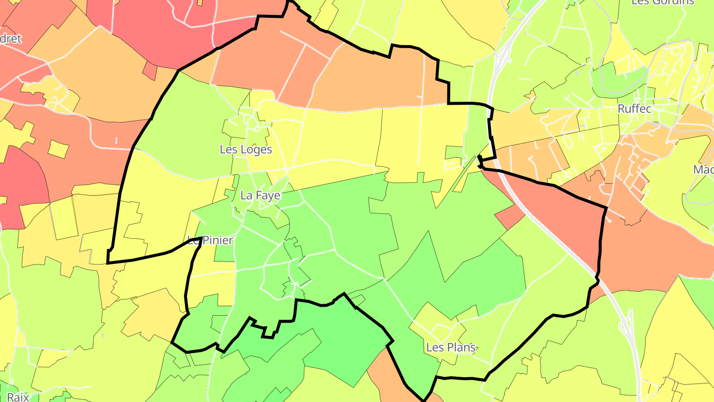 Carte des prix de l'immobilier La Faye