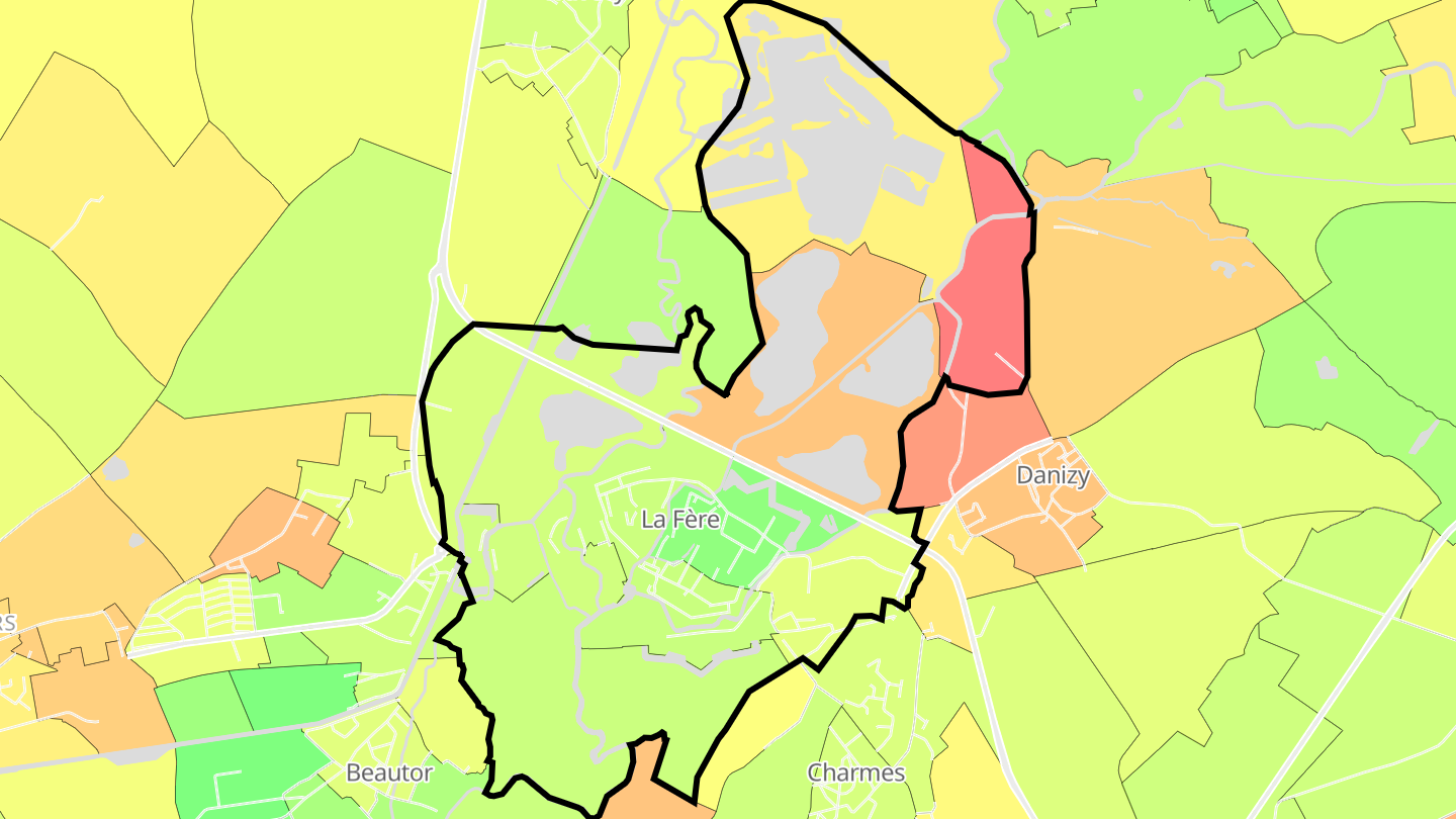 Carte des prix de l'immobilier La Fère