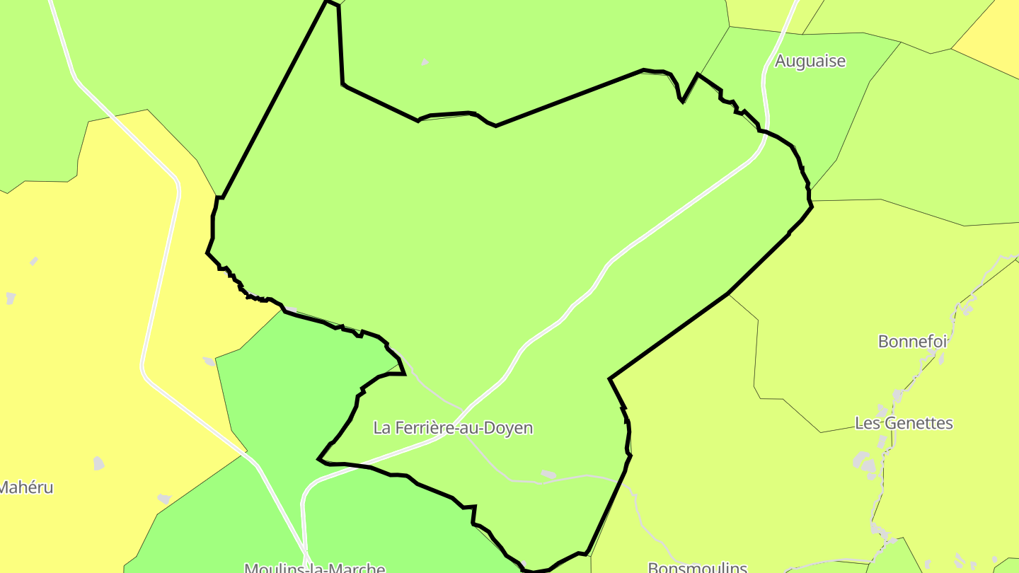 Carte des prix de l'immobilier La Ferrière-au-Doyen