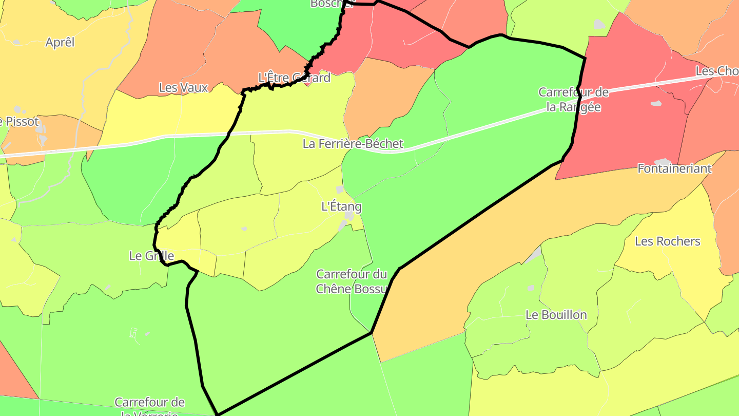 Carte des prix de l'immobilier La Ferrière-Béchet