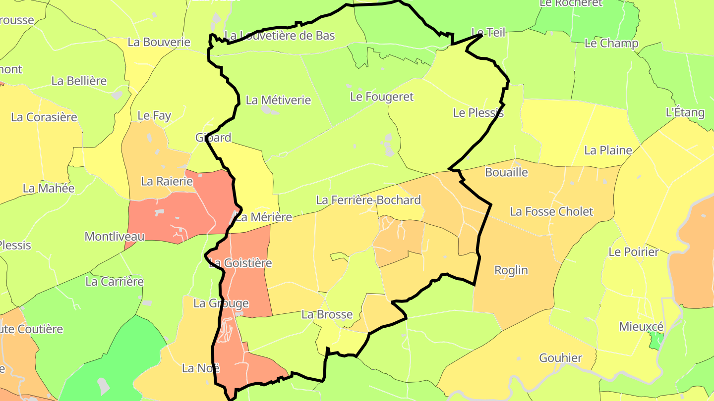 Carte des prix de l'immobilier La Ferrière-Bochard