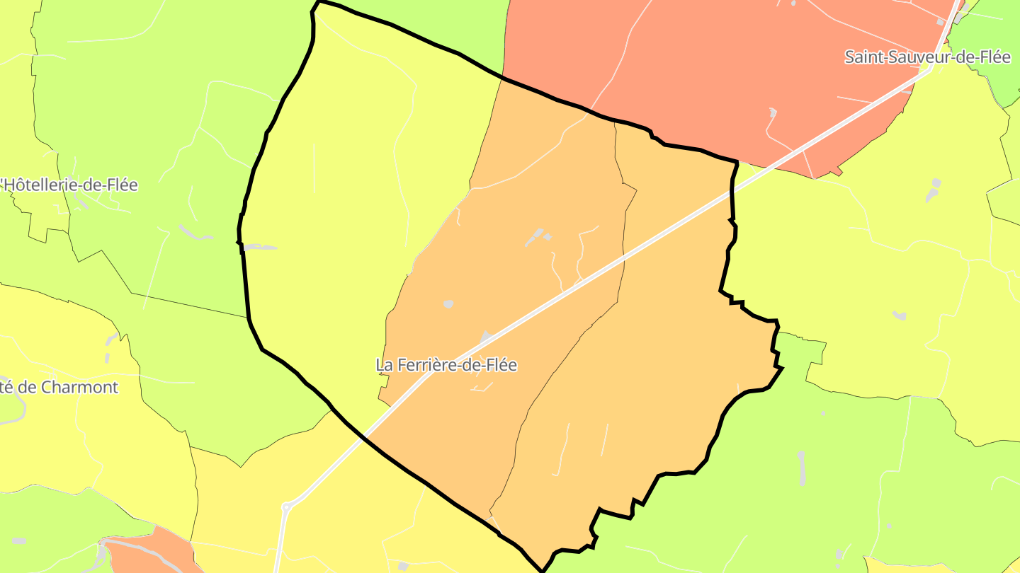 Carte des prix de l'immobilier La Ferrière-de-Flée