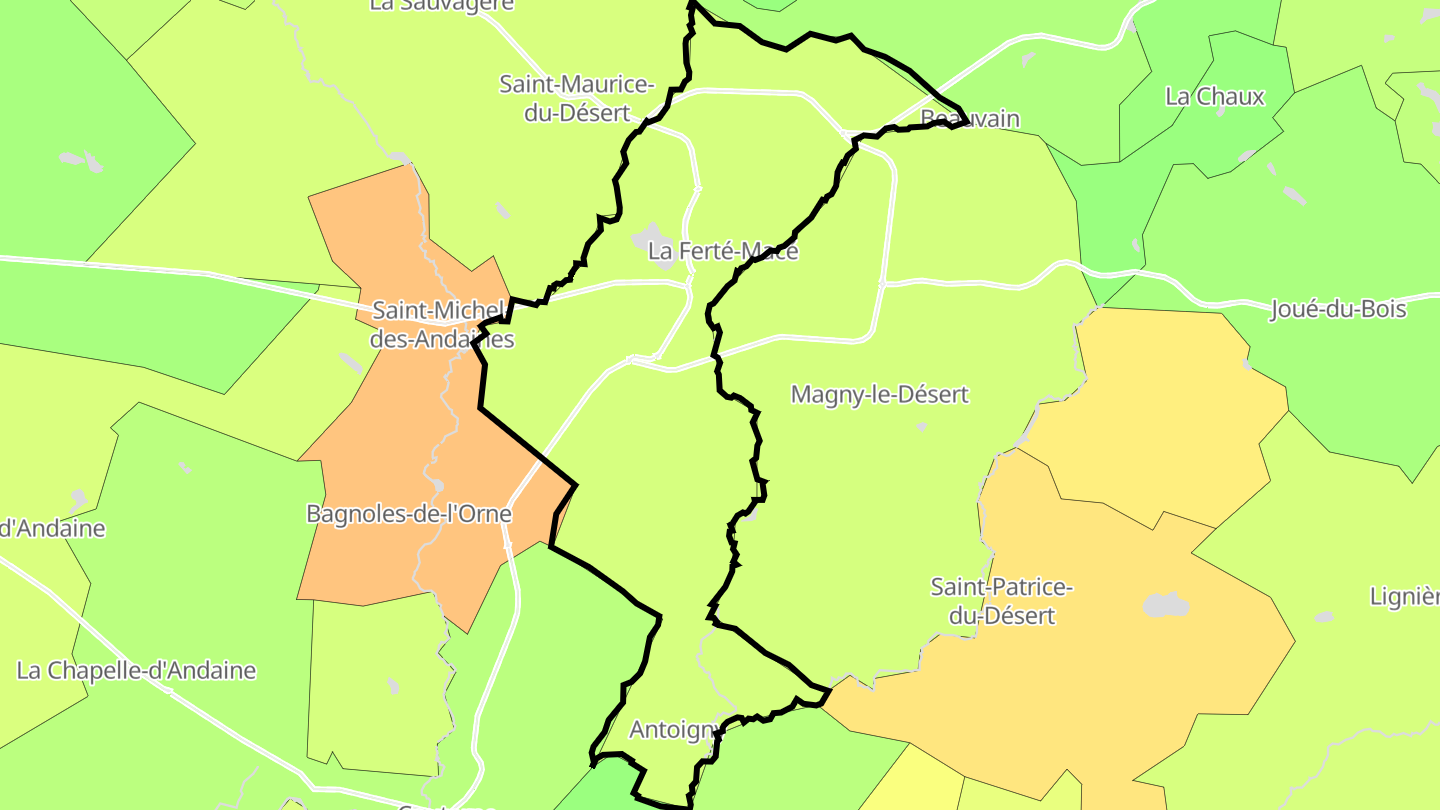 Carte des prix de l'immobilier La Ferté-Macé