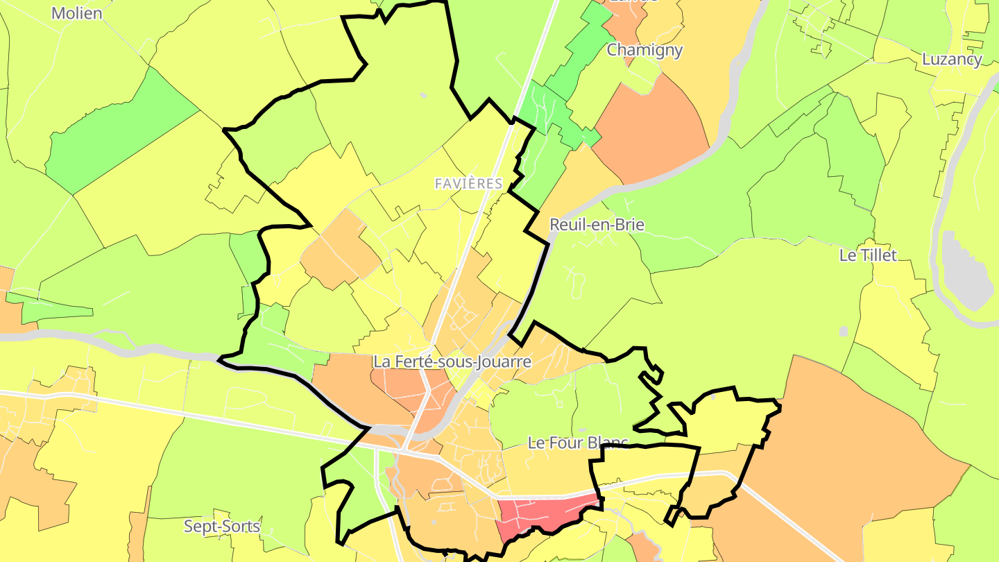 Carte des prix de l'immobilier La Ferté-sous-Jouarre