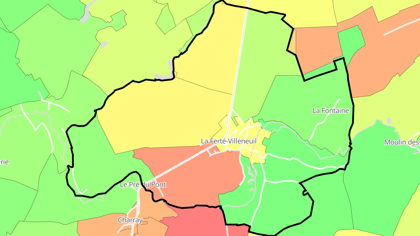 Carte des prix de l'immobilier La Ferté-Villeneuil