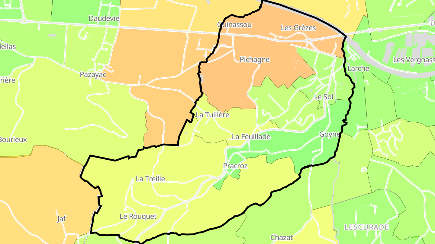 Carte des prix de l'immobilier La Feuillade