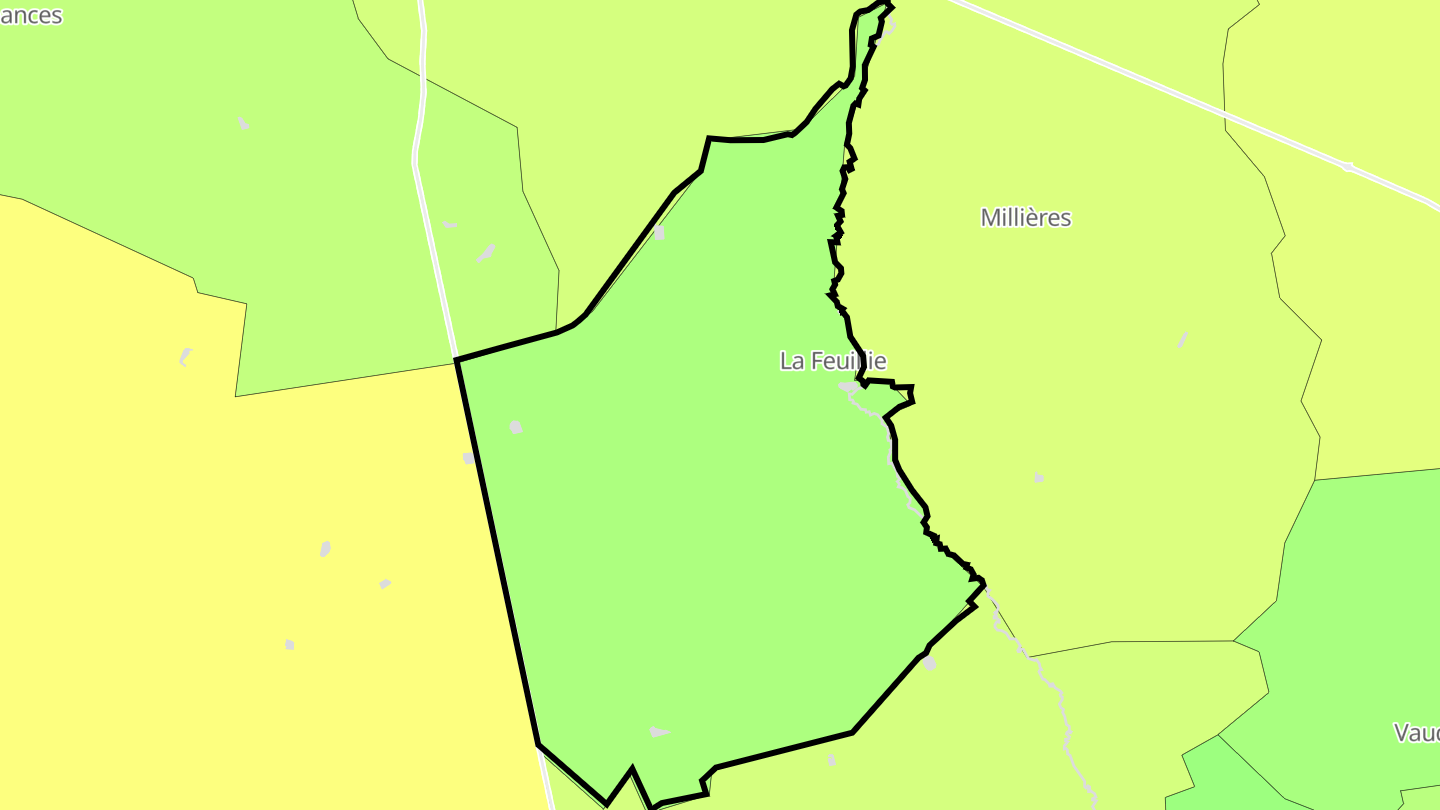 Carte des prix de l'immobilier La Feuillie