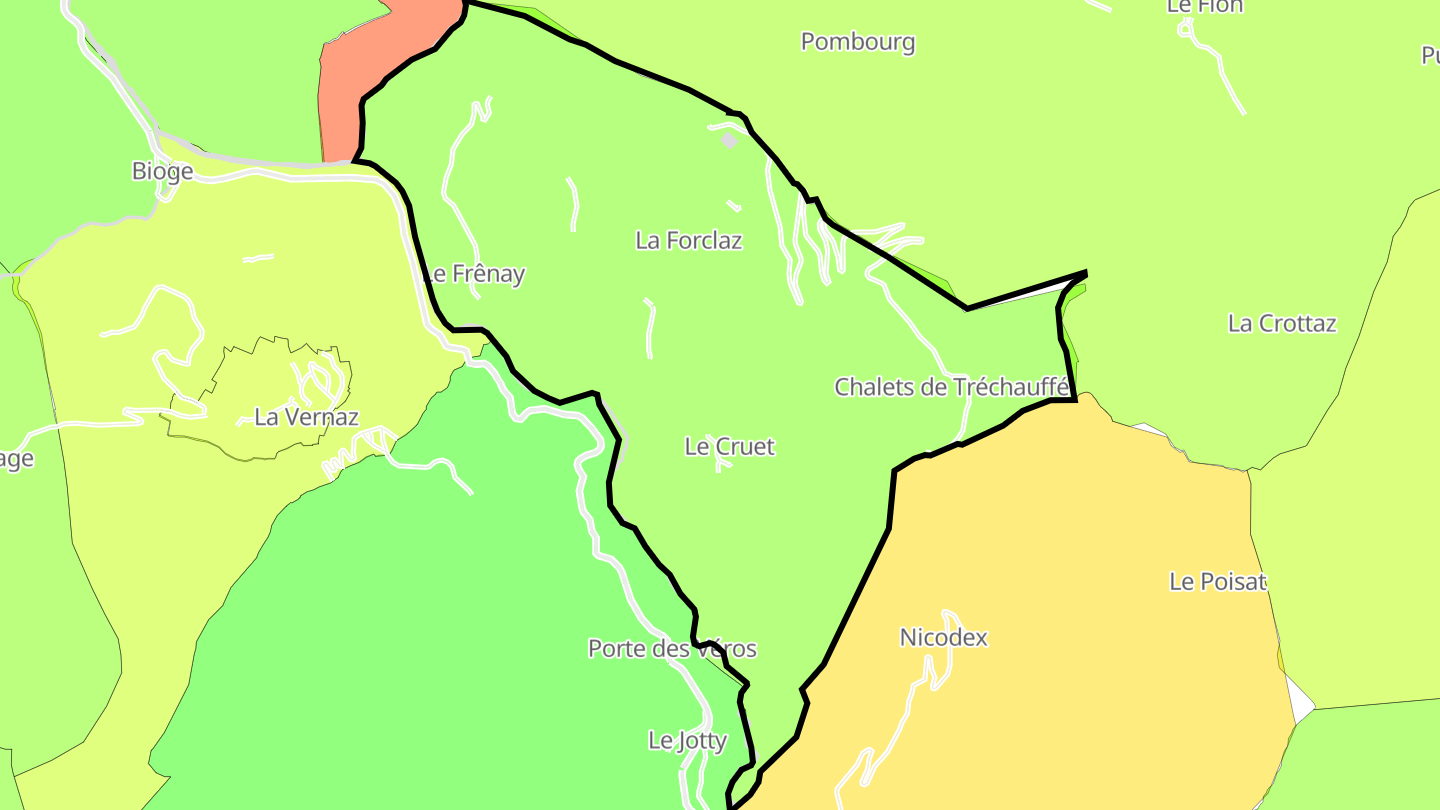 Carte des prix de l'immobilier La Forclaz