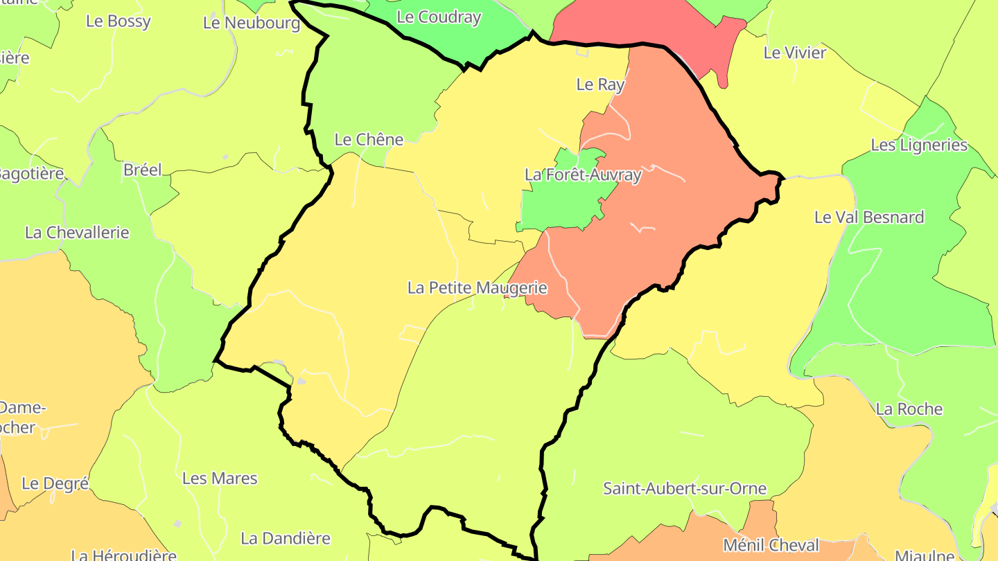 Carte des prix de l'immobilier La Forêt-Auvray