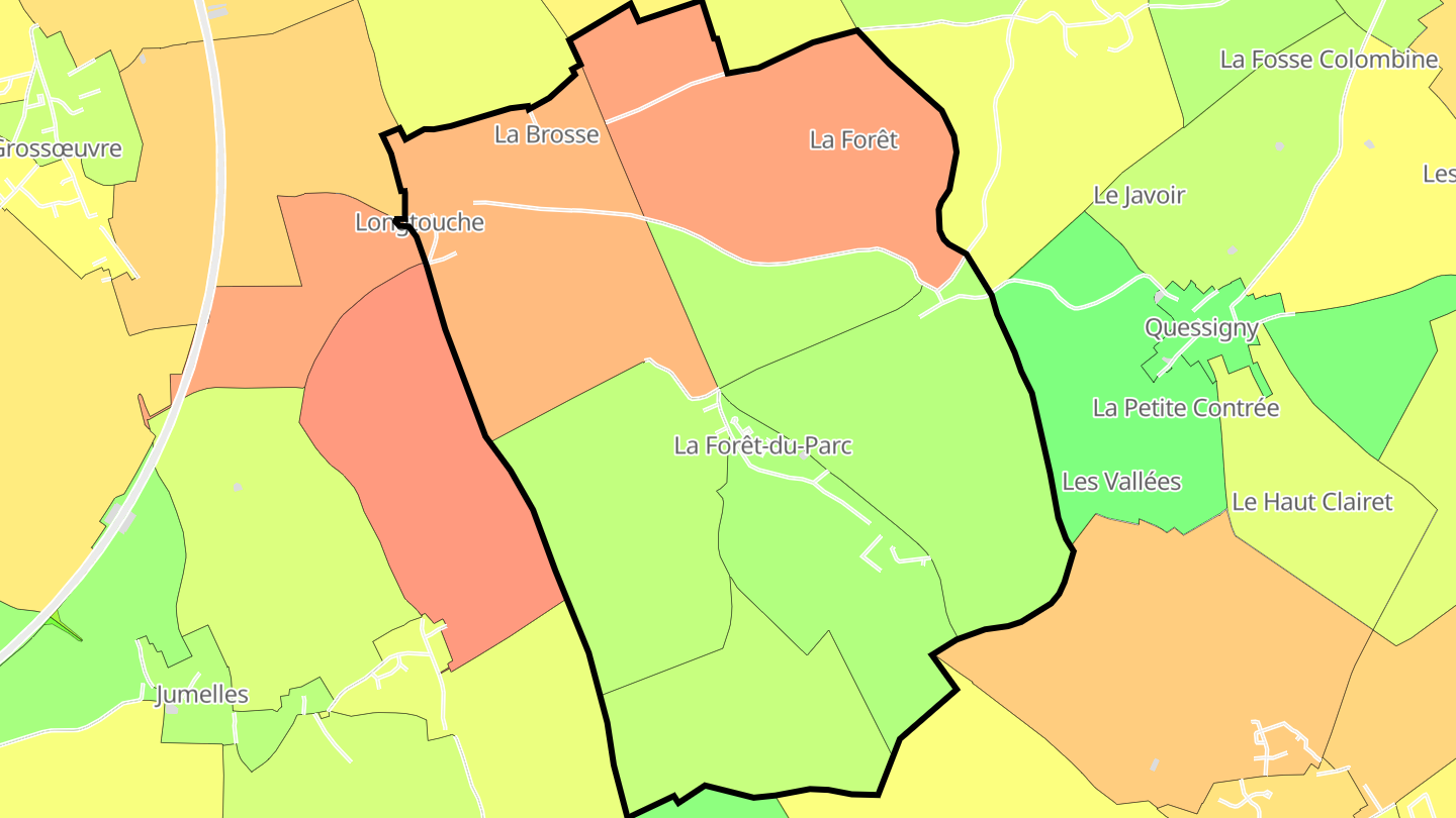 Carte des prix de l'immobilier La Forêt-du-Parc