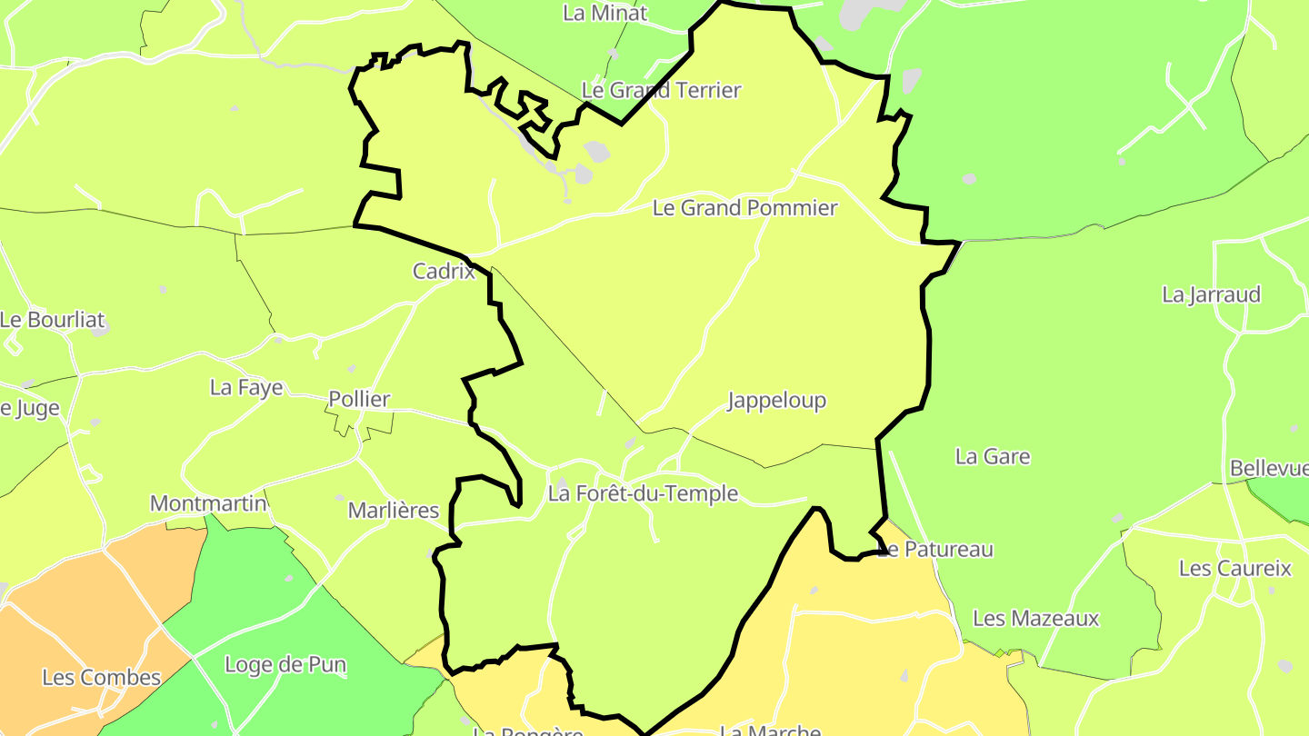Carte des prix de l'immobilier La Forêt-du-Temple