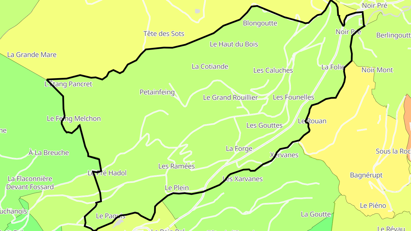 Carte des prix de l'immobilier La Forge