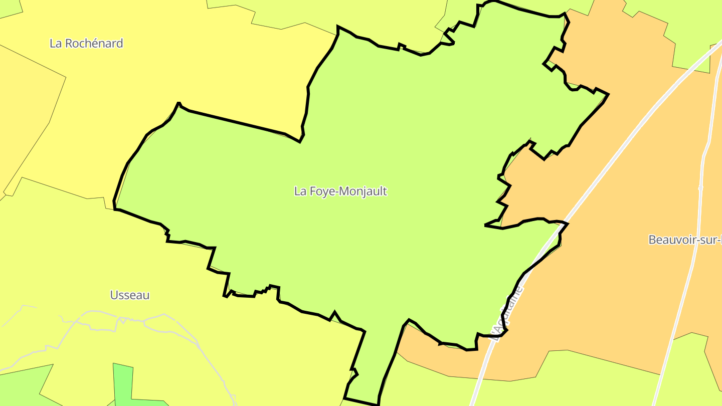 Carte des prix de l'immobilier La Foye-Monjault