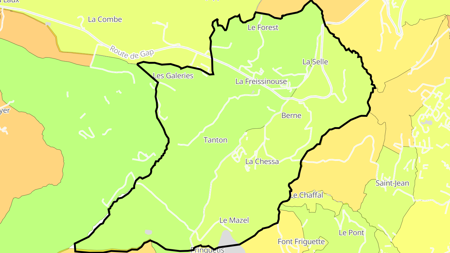 Carte des prix de l'immobilier La Freissinouse