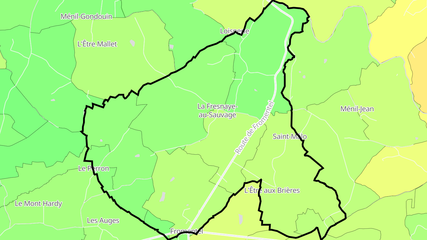 Carte des prix de l'immobilier La Fresnaye-au-Sauvage