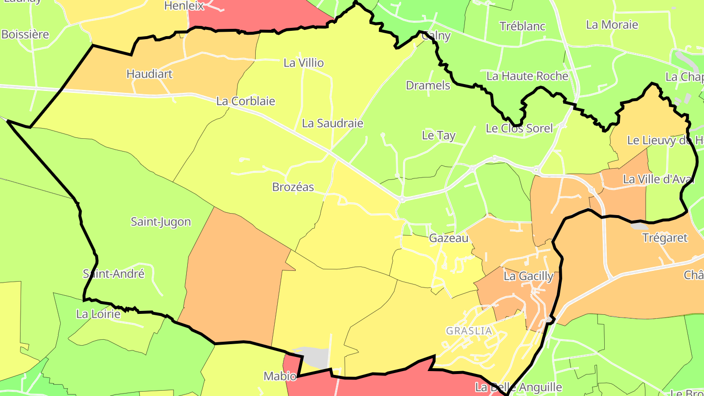 Carte des prix de l'immobilier La Gacilly