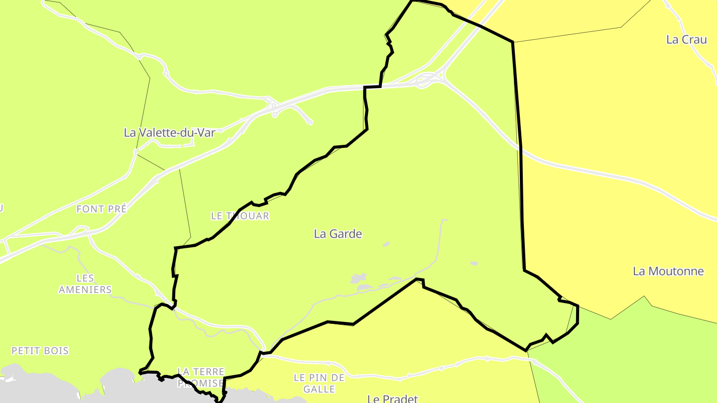 Carte des prix de l'immobilier La Garde