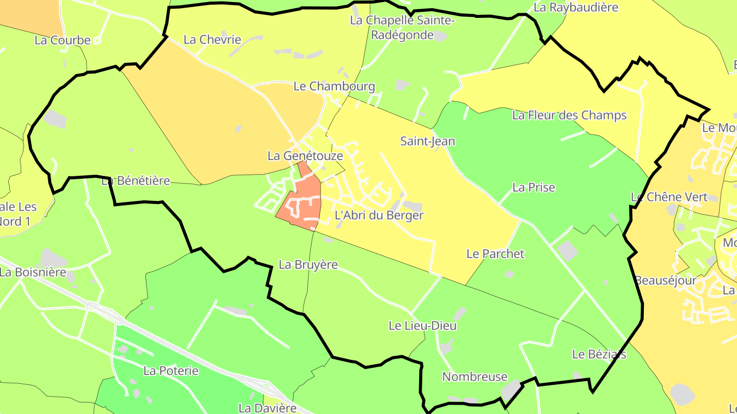 Carte des prix de l'immobilier La Genétouze