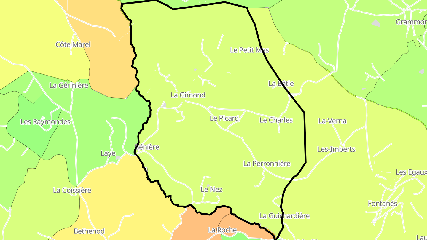 Carte des prix de l'immobilier La Gimond