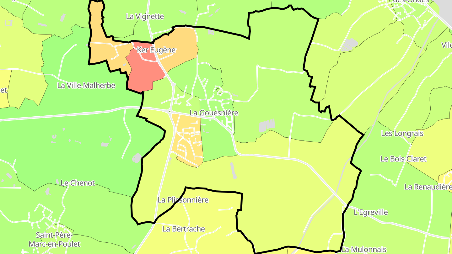 Carte des prix de l'immobilier La Gouesnière