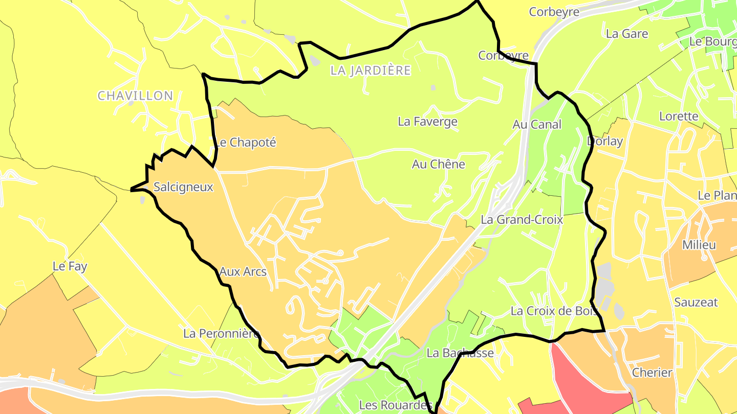 Carte des prix de l'immobilier La Grand-Croix