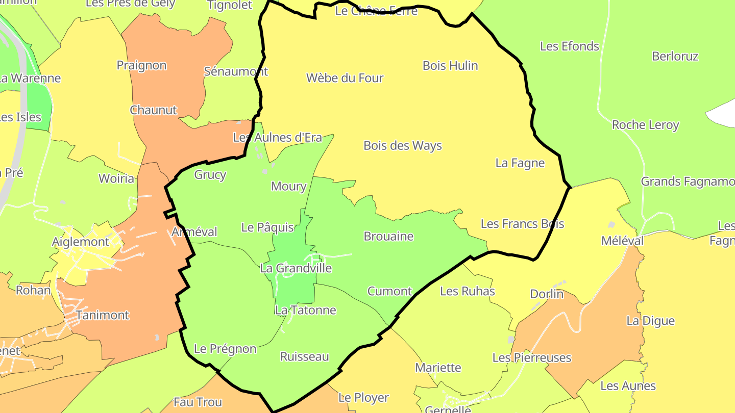 Carte des prix de l'immobilier La Grandville