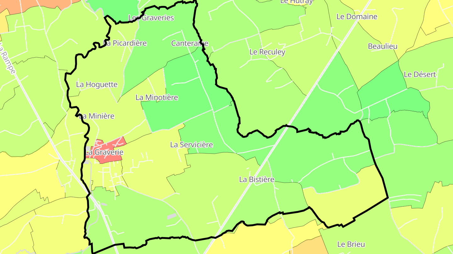 Carte des prix de l'immobilier La Graverie
