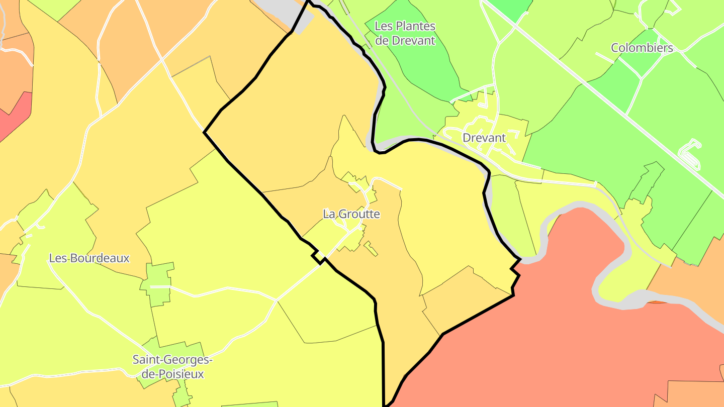 Carte des prix de l'immobilier La Groutte