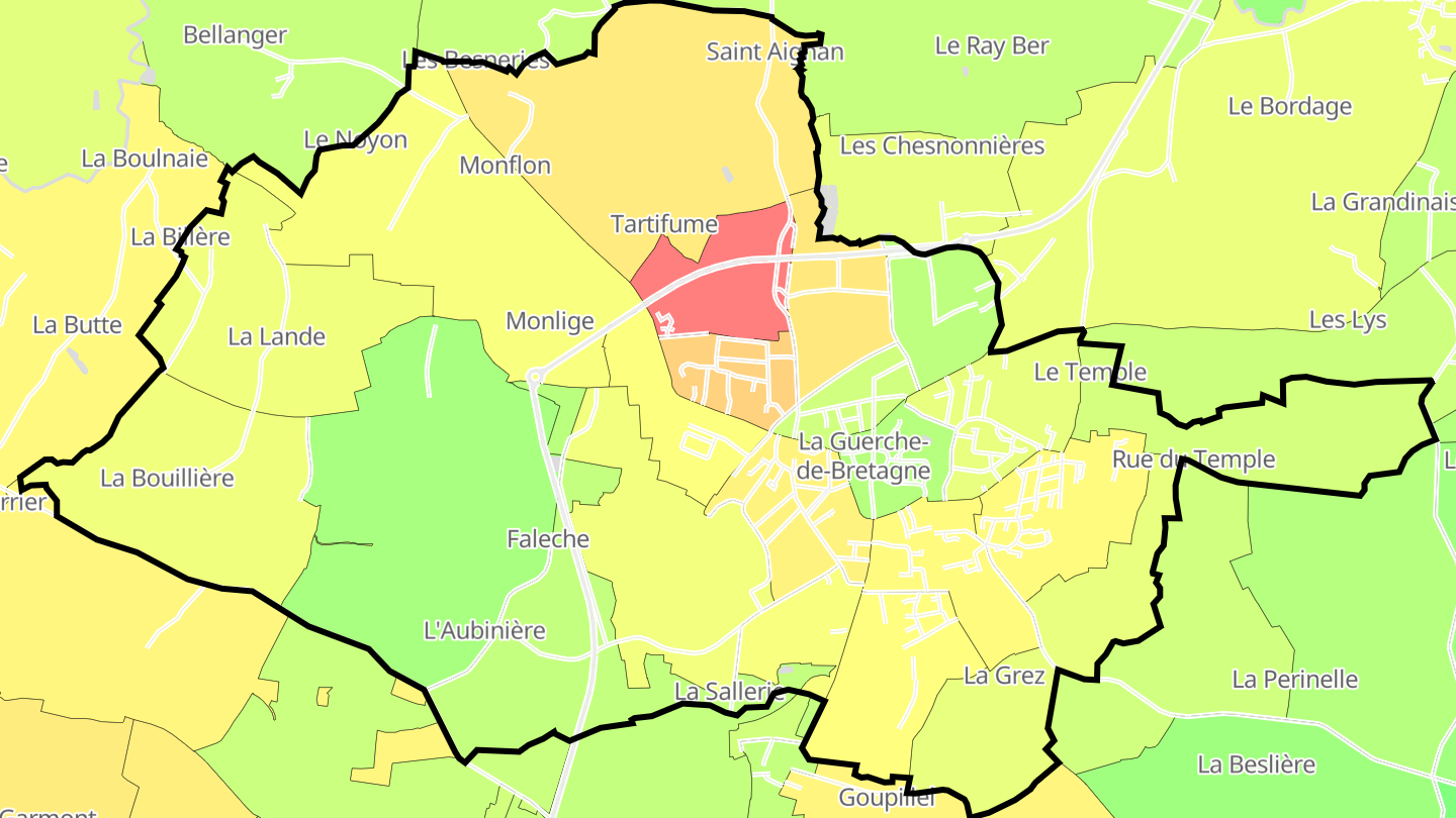 Carte des prix de l'immobilier La Guerche-de-Bretagne