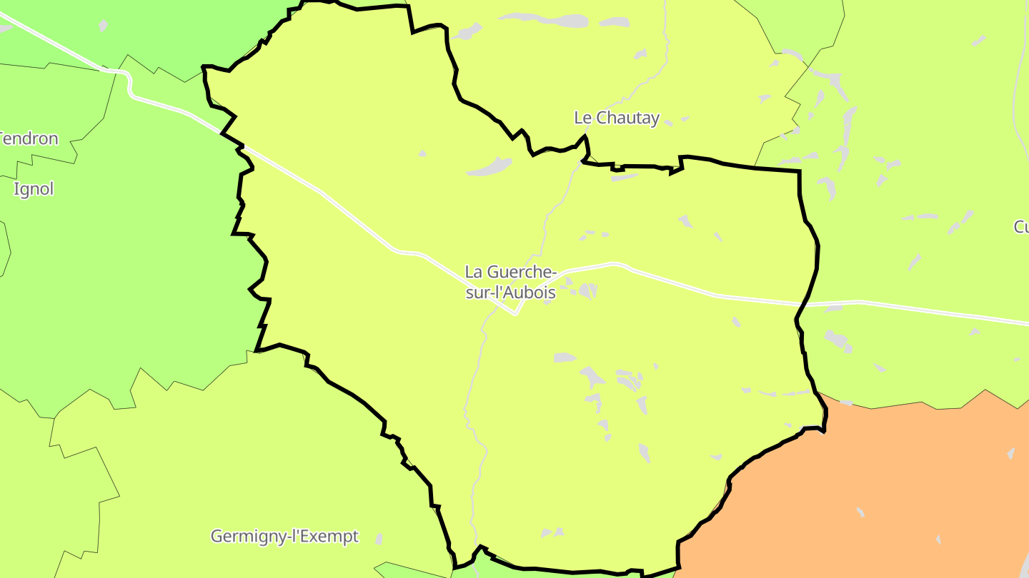 Carte des prix de l'immobilier La Guerche-sur-l'Aubois