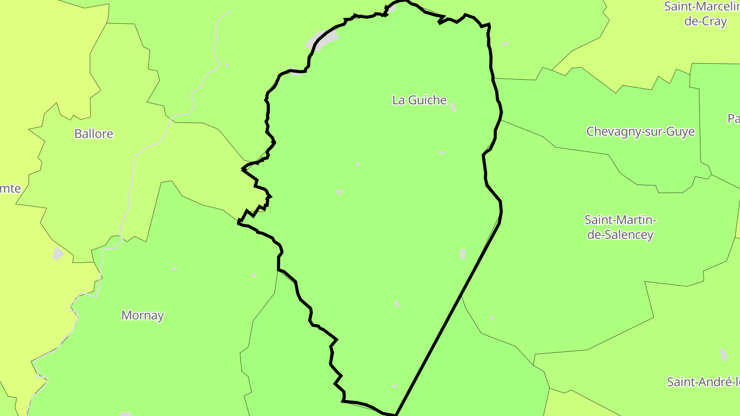 Carte des prix de l'immobilier La Guiche