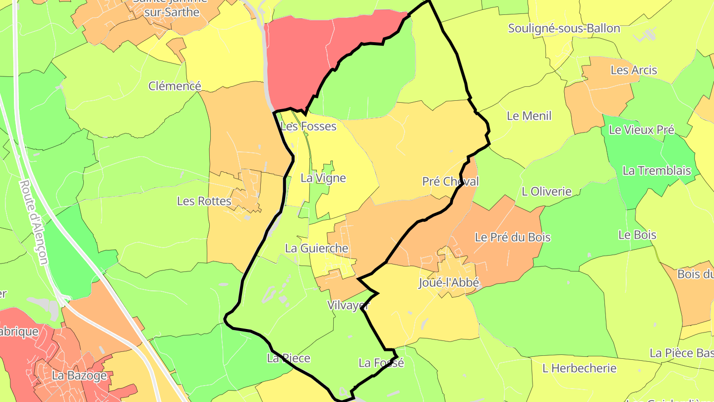 Carte des prix de l'immobilier La Guierche