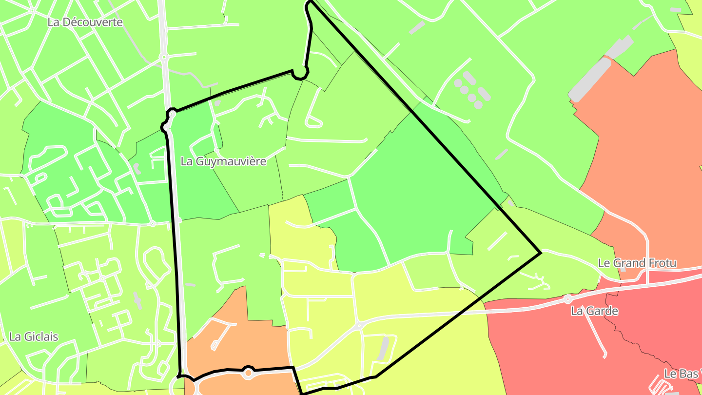 Carte des prix de l'immobilier La Guymauvière - La Hulotais - La Bourelais