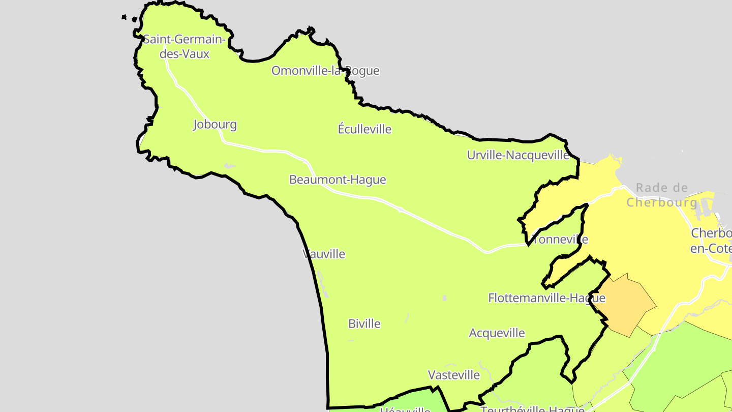 Carte des prix de l'immobilier La Hague