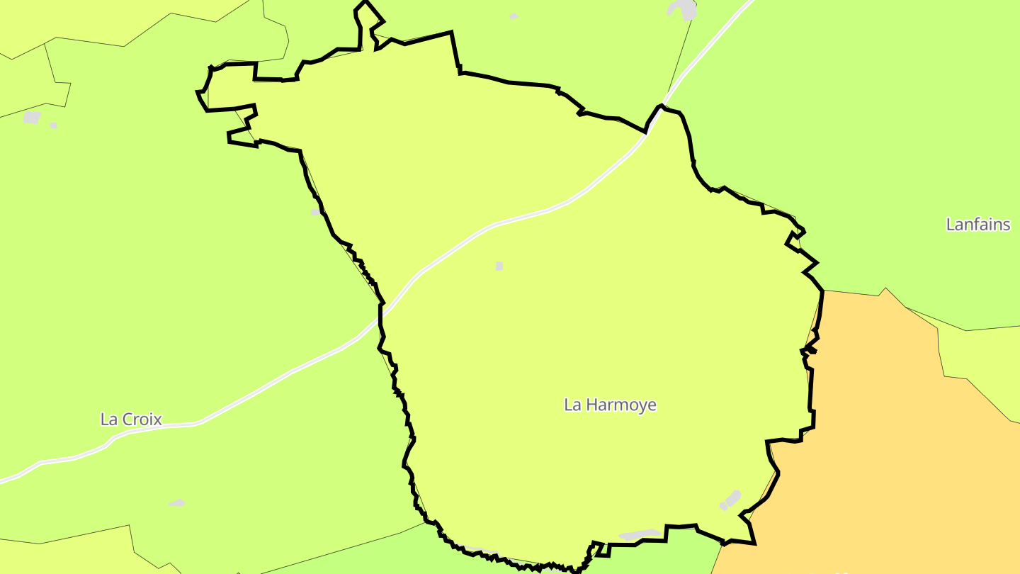 Carte des prix de l'immobilier La Harmoye