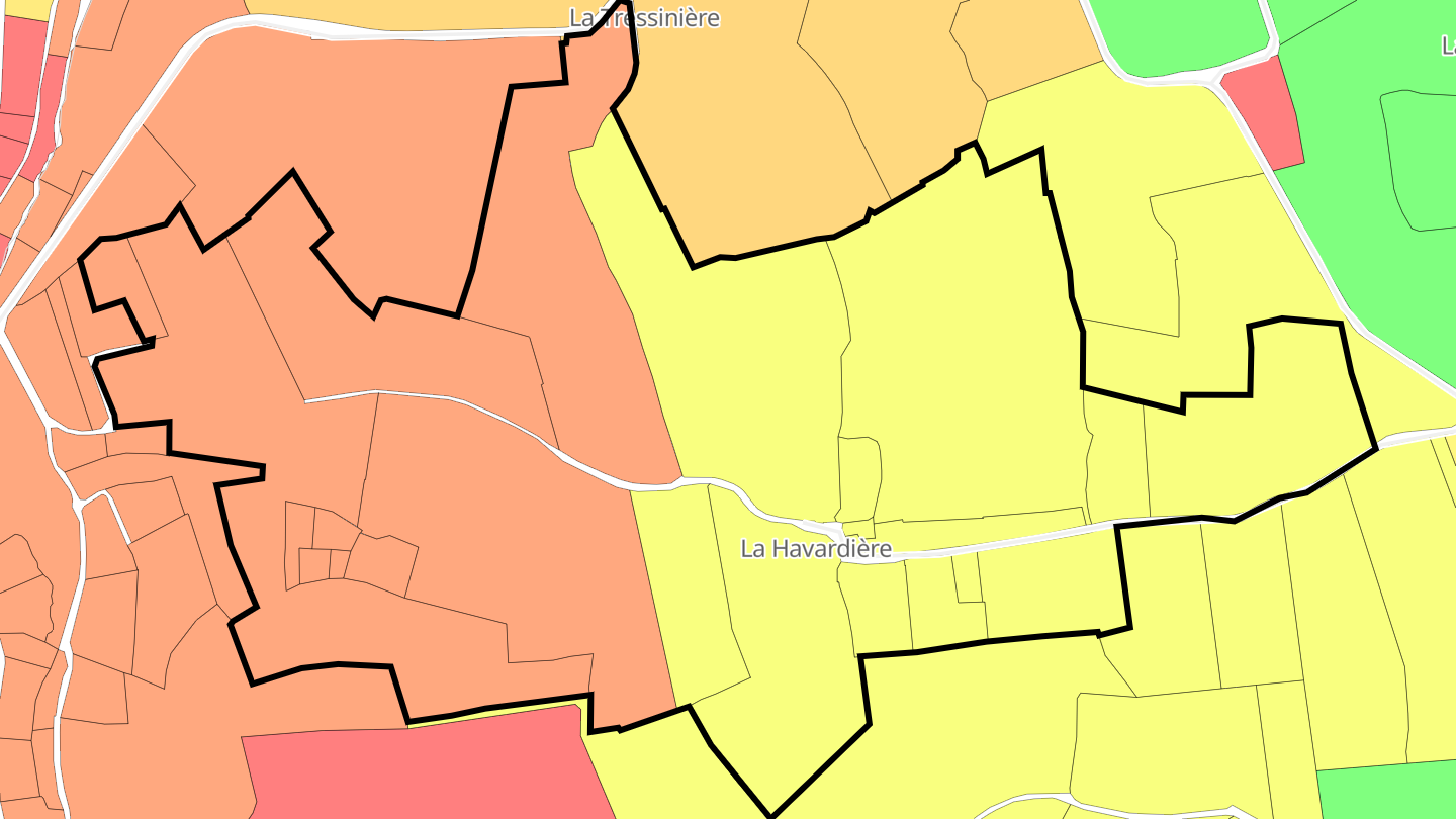Carte des prix de l'immobilier La Havardière