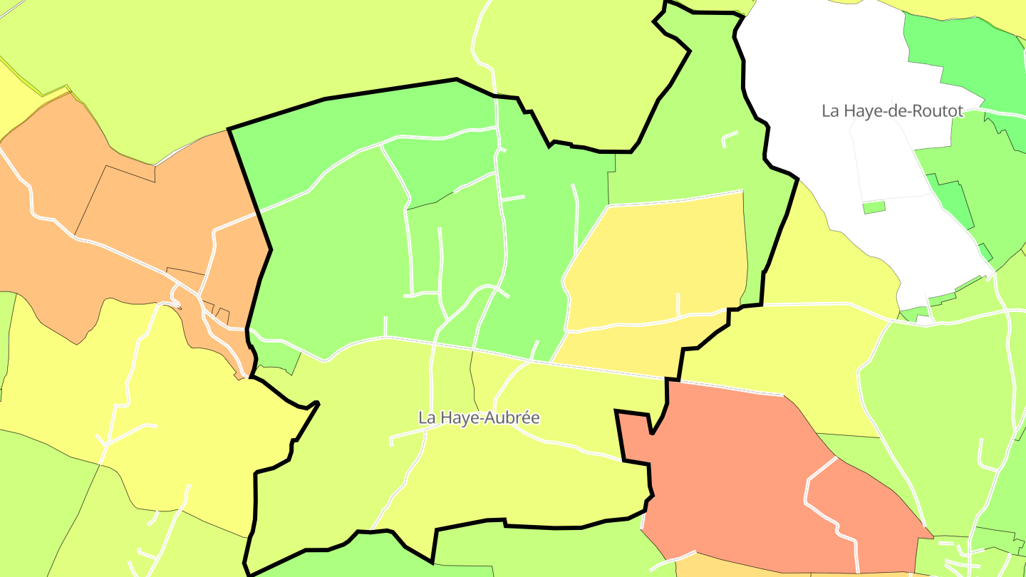 Carte des prix de l'immobilier La Haye-Aubrée