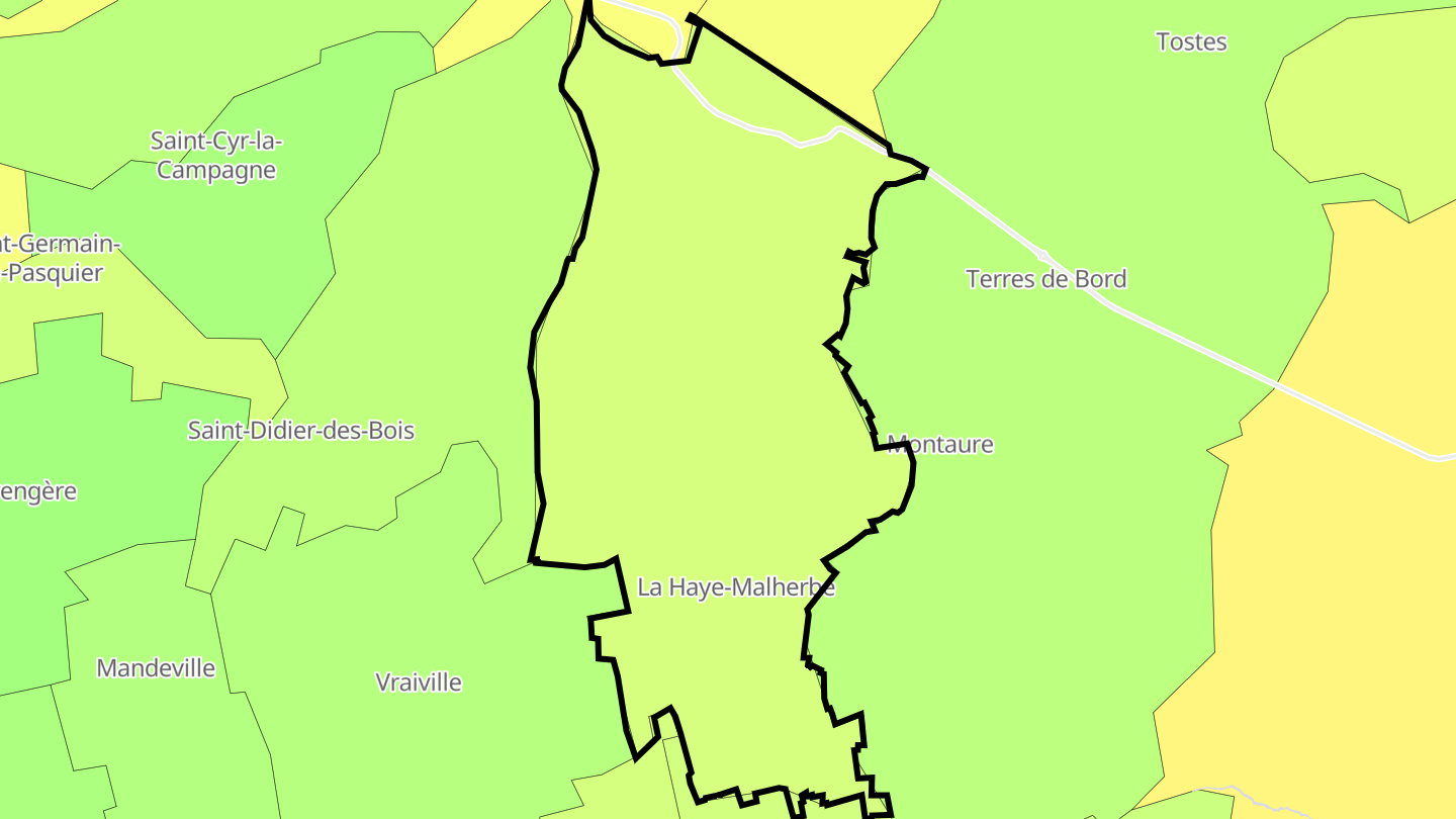 Carte des prix de l'immobilier La Haye-Malherbe