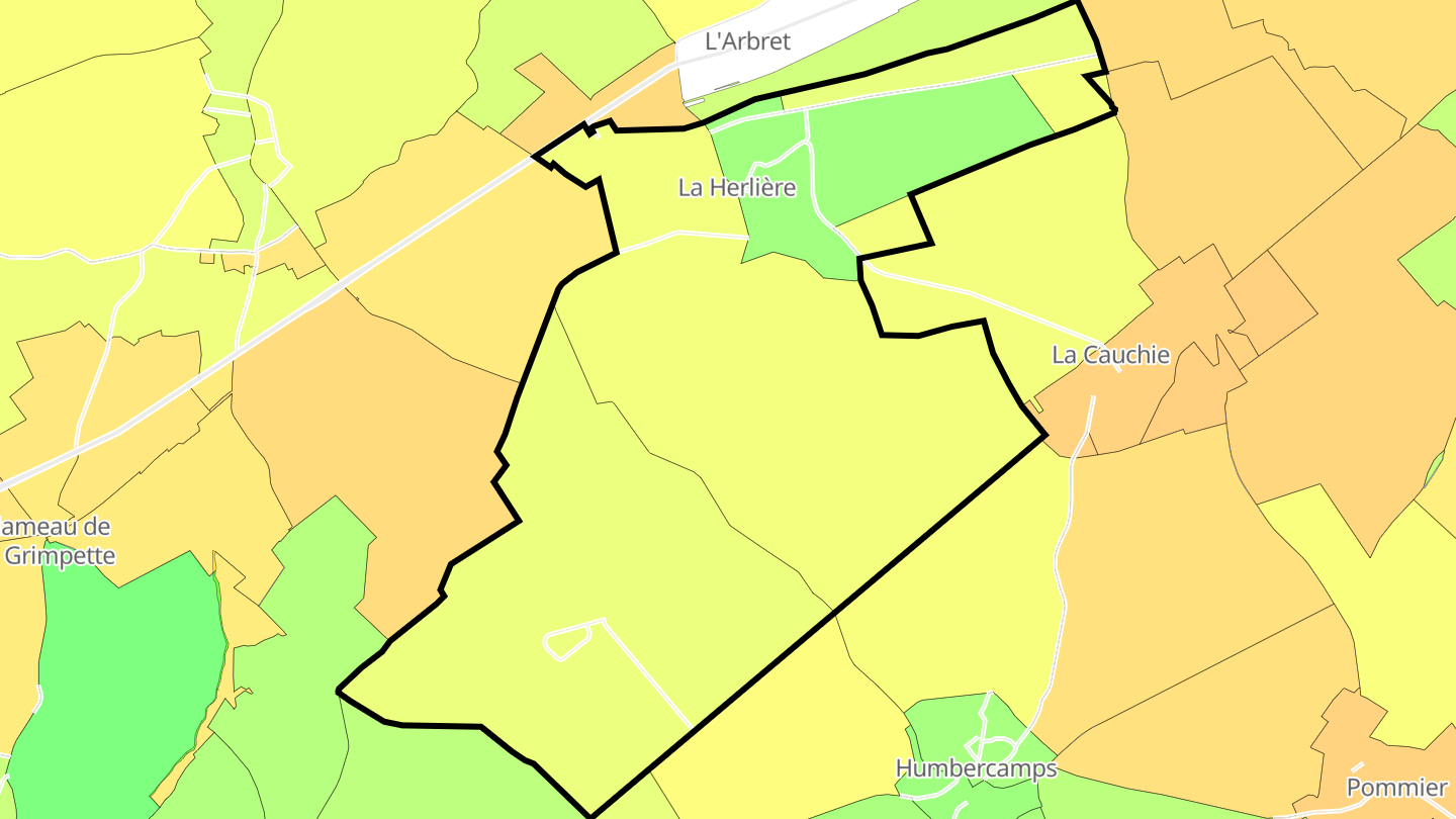 Carte des prix de l'immobilier La Herlière