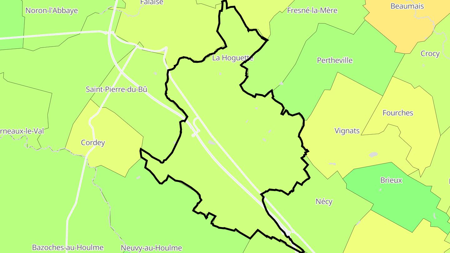 Carte des prix de l'immobilier La Hoguette