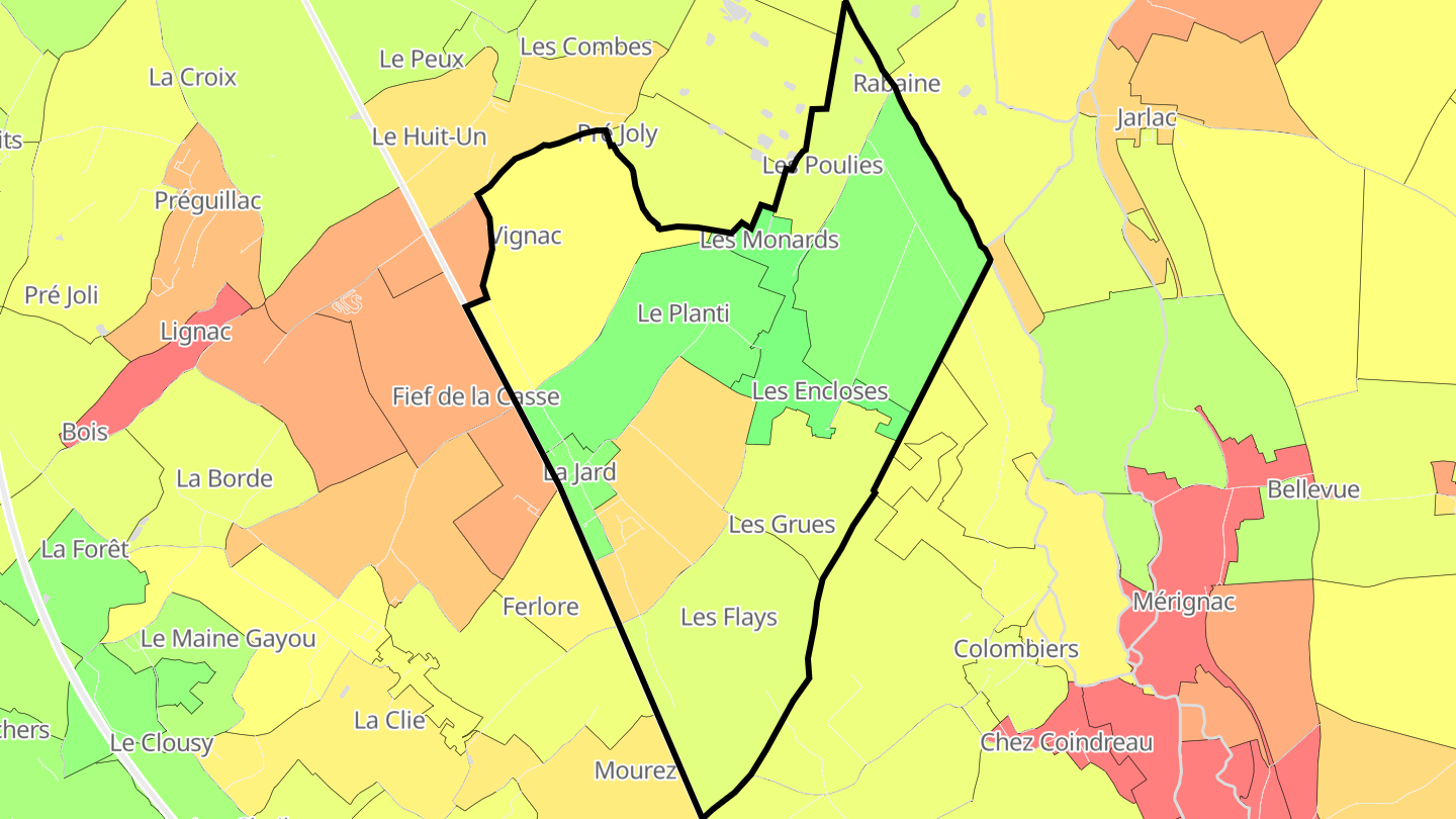 Carte des prix de l'immobilier La Jard