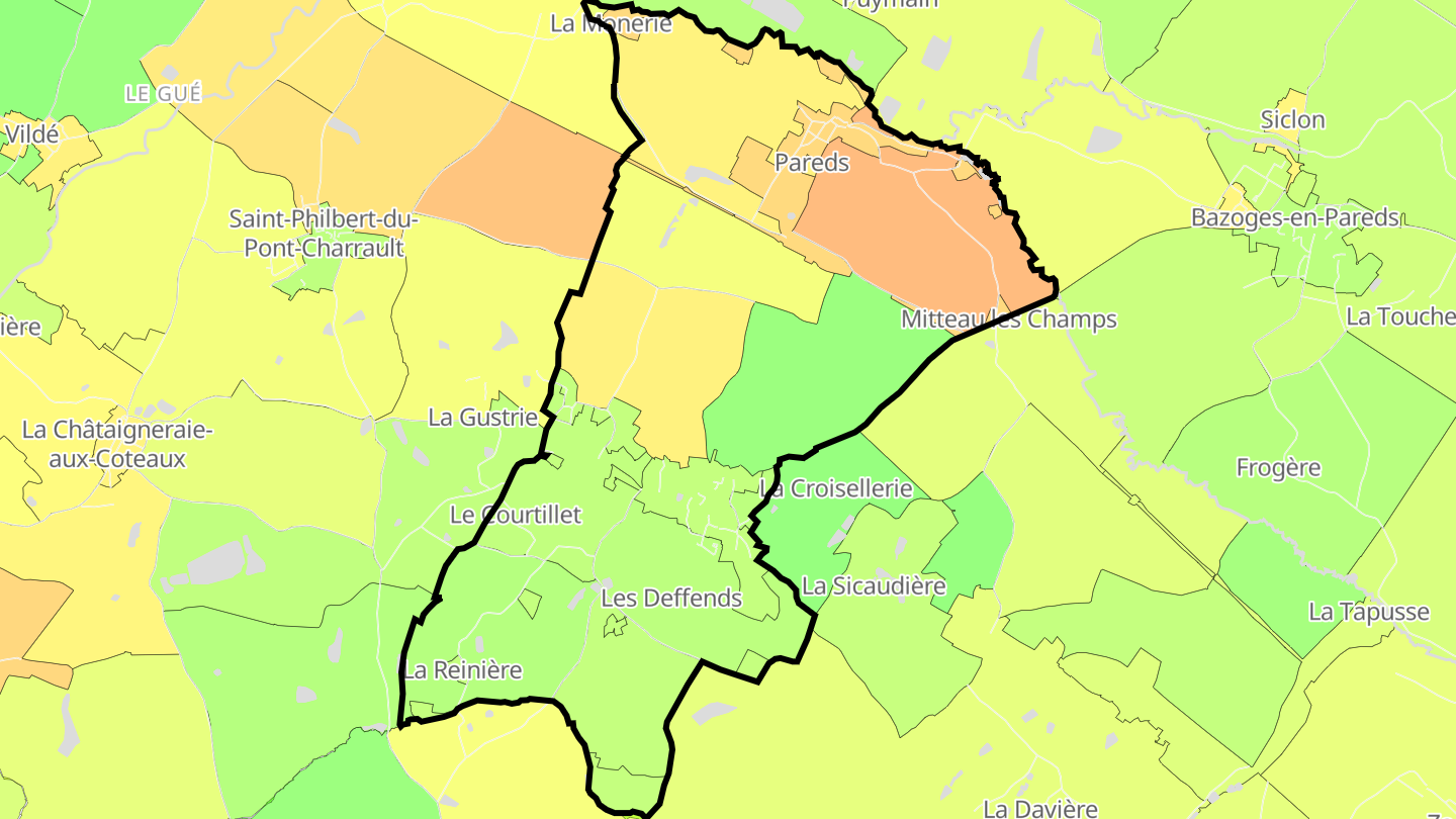 Carte des prix de l'immobilier La Jaudonnière